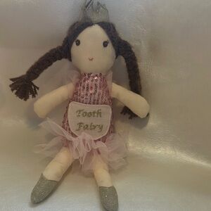 Pink and Brown Plush Doll with Braided Hair